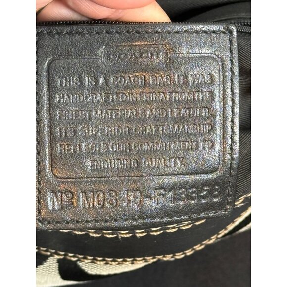 Coach Signature Sufflette C Canvas & Leather Hobo Shoulder Crossbody Bag - Picture 12 of 15